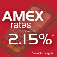 Amex rates as low as 1.80% *restrictions apply